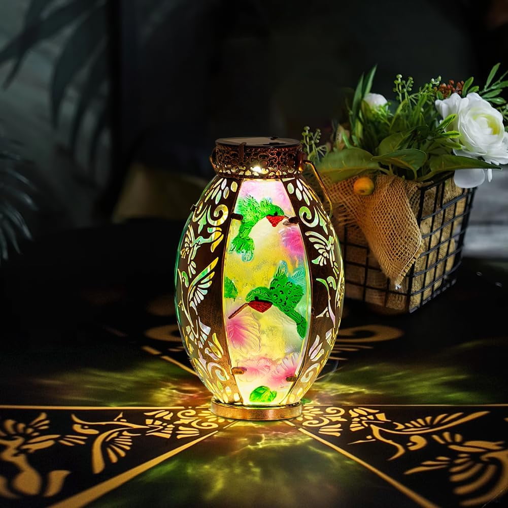 Aazon.co: 2Pack Solar Lanterns Outdoor Waterproof Huingbird Colorful Garden Gifts For O - View #7