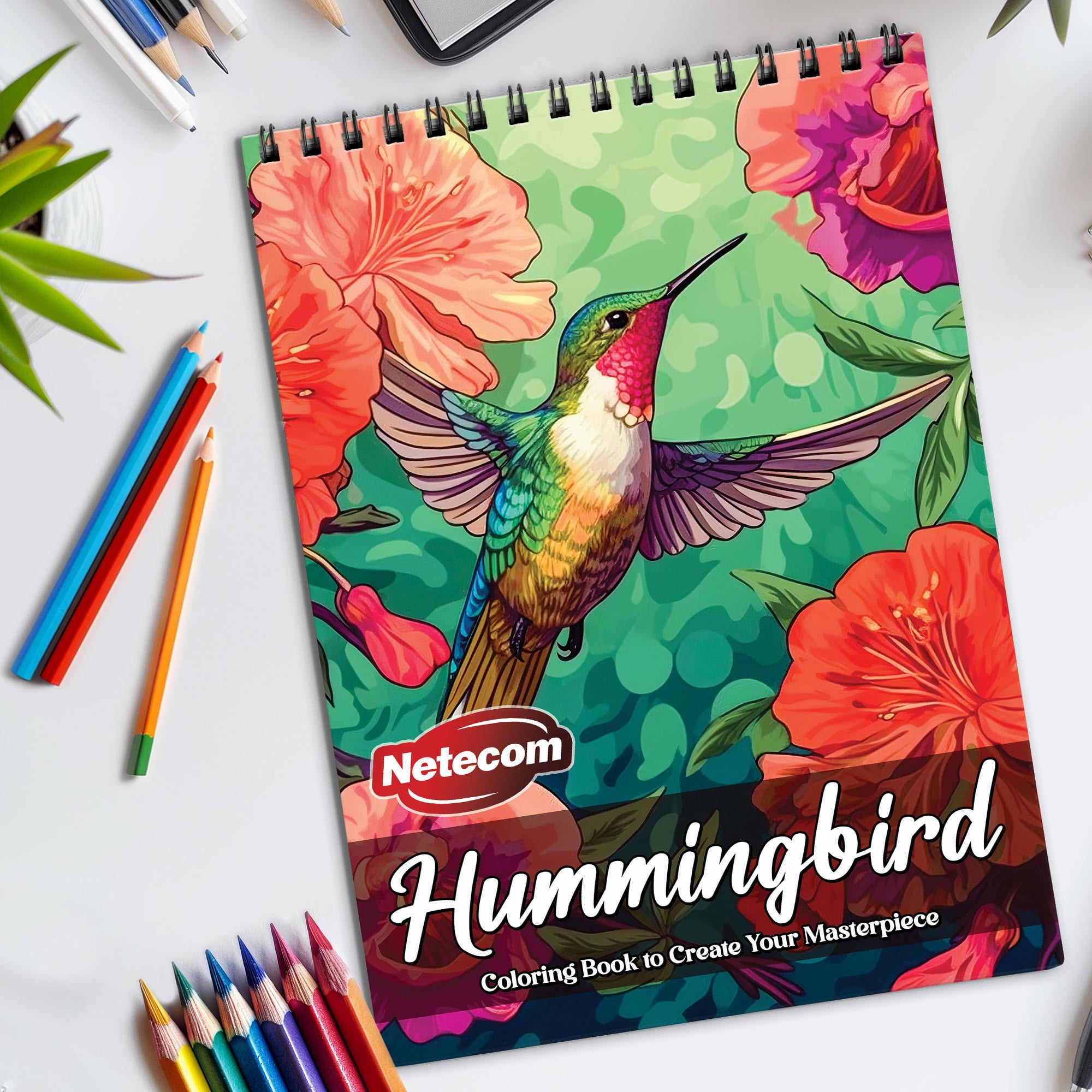 TPLHOUSE Christmas Birdy Coloring Book Spiral Bound for Adult, Premium Cover