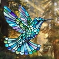 thumbnail image 1 of Hummingbird Stained Glass, Christmas On Sale! Lssam Yifare Spirit Birds Sheremart Spirit Birds Acrylic Owl Winged Christmas Ornaments Cute Hummingbird Hummingbird Colorful Window Hangi, 1 of 5