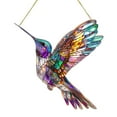 thumbnail image 1 of Hummingbird Stained Glass Window Hanging Ornament Sun Catcher Cute Bird PendantS, 1 of 8