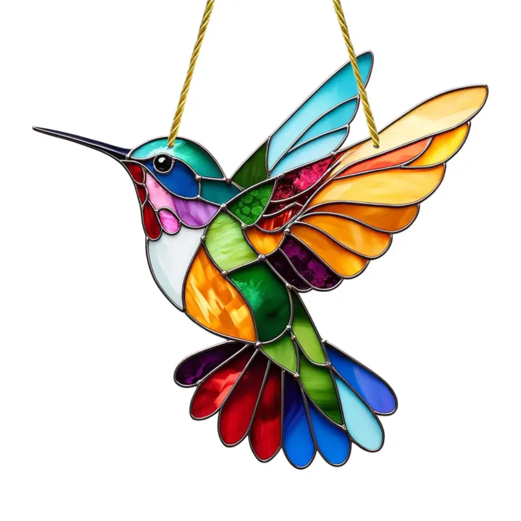 Hummingbird Stained Glass Window Hangings, Birds Stained Glass