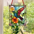 thumbnail image 1 of Hummingbird Stained Glass Window Pendant, One Day Sun Catcher for Window Decor, Handmade Glass Art for Home, Colorful Bird Suncatcher with Suction Cup, Gift Idea, 1 of 6
