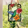 thumbnail image 1 of Hummingbird Stained Glass Window Pendant, One Day Sun Catcher for Window Decor, Handmade Glass Art for Home, Colorful Bird Suncatcher with Suction Cup, Gift Idea, 1 of 6