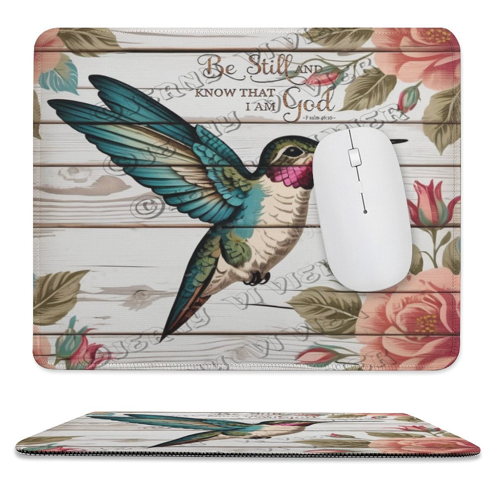 Hummingbird Mouse Hummingbird - Be Still And Know That I Am God Mouse Pad With Stitched ...