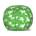 thumbnail image 1 of Hummingbird Storage Toy Bag Chair, Graphical Abstract Drawing of Continuous Plenitude Flying Bird Animals, Stuffed Animal Organizer Washable Bag, Small Size, Lime Green White, by Ambesonne, 1 of 3