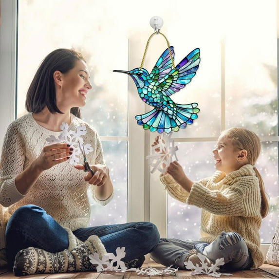 Hummingbird Suncatcher, Fashion Humming Bird Sun Catcher for Windows Hanging, Acrylic Spirit Birds Indoor Outdoor Decoration, Colorful Hummingbird Ornament for Bird Lovers&nbsp;