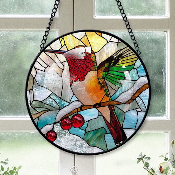 Hummingbird Suncatchers, Hummingbird Stained Glass Window Hangings, Hummingbird Christmas, Hummingbird Decor, Hummingbird Christmas Ornaments For Mom Men Gifts For Birthday - 171HD226