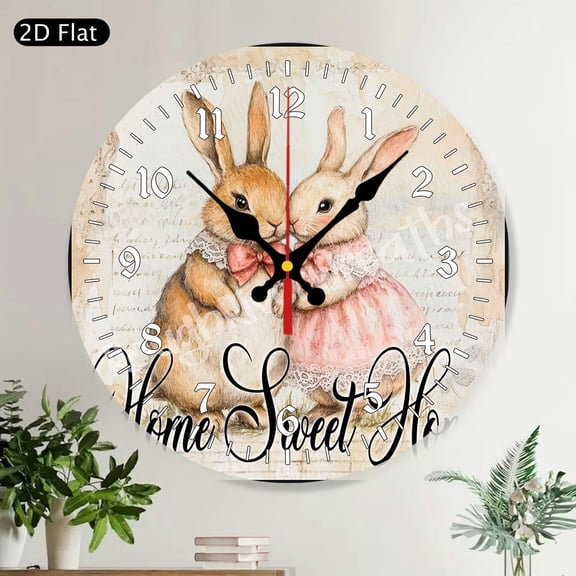 Hummingbird Sunflower Welcome Round Wall Clock, Vibrant Nature Decorative Silent Home Decor