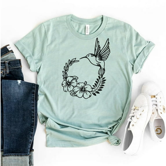 Hummingbird T-shirt Bird Lover Shirt Animal Gift Outdoor Tee Nature Top Watcher Gifts Women's