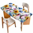 thumbnail image 1 of Hummingbird Table Cloths for 3 Foot Rectangle Tables, Spring Farmhouse Oil Painting Sunflowers Patio Waterproof Elastic Fitted Tablecloths, Washable Rectangular Table Cover for Camping, 1 of 8