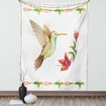 thumbnail image 1 of Hummingbird Tapestry, Hummingbird Flying over A Fuchsia Flower Stem Watercolor Effect Art Print, Wall Hanging for Bedroom Living Room Dorm Decor, 40W X 60L Inches, Red and Green, by Ambesonne, 1 of 5