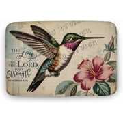 Hummingbird The Joy of The Lord is My Strength Rustic Farmhouse Bath Mat,Bath Rug for Bathroom,Bath Mat Soft Non Slip Bath Rugs 16x24