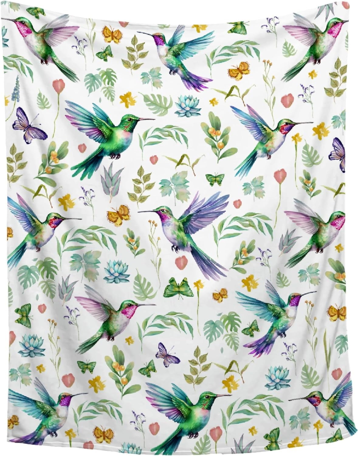 Hummingbird Throw Blanket Butterfly Hummingbirds Theme Blanket for