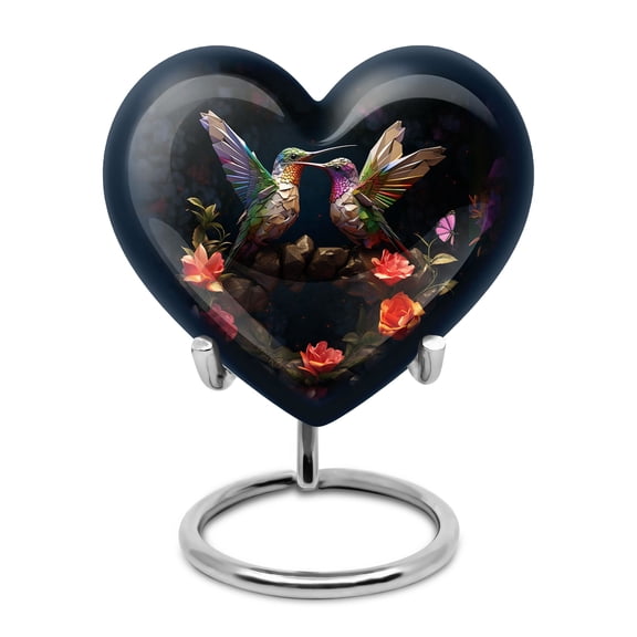 Hummingbird Urn For Ashes For Mom, Heart Decorative Keepsake Urn, Decorative Urn For Ashes For Men, Small Urns For Human Ashes, Urns For Ashes Adult Male, Elegant Cremation Urns 3 Inch, 1 Pc