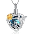 thumbnail image 1 of Hummingbird Urn Necklace for Ashes Crystal Heart Urn Ashes Necklace With Crystal Cremation Jewelry W/Funnel Filler Keepsake Memory Jewelry for Women Girls, 1 of 6
