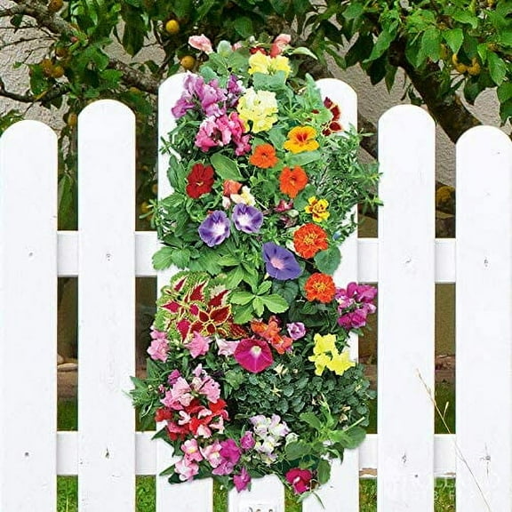 Hummingbird Vertical Garden - Mixed Colors - Attracts Butterflies and Hummingbirds - Hanging Container Garden