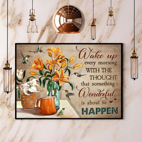 Hummingbird Wake Ip Every Morning With The Thought Paper Poster No Frame Matte Wall Art Decor 11 x 17 Inch Poster