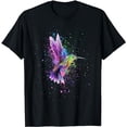 thumbnail image 1 of Hummingbird Watercolor Art Design T-Shirt, 1 of 5