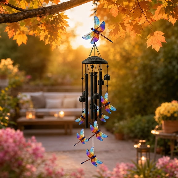 Hummingbird Wind Chimes Outdoor – Deep Tone Metal Wind Chime for Patio Porch Garden Decor, Vintage Colorful Hanging Wind Bells, Sympathy Memorial & Housewarming Gift