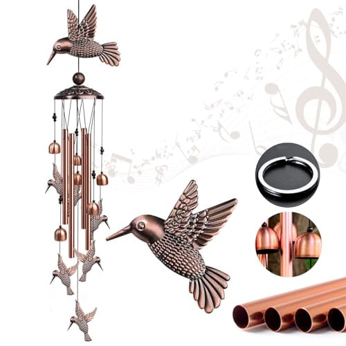 Hummingbird Wind Chimes for Outside Windchimes Outdoor/Indoor,Home,Lawn,Porch,Yard Decorations,Metal Garden Decor Hummingbird Wind Chimes Gifts for Women/Men Birthday Gifts Memorial Gift