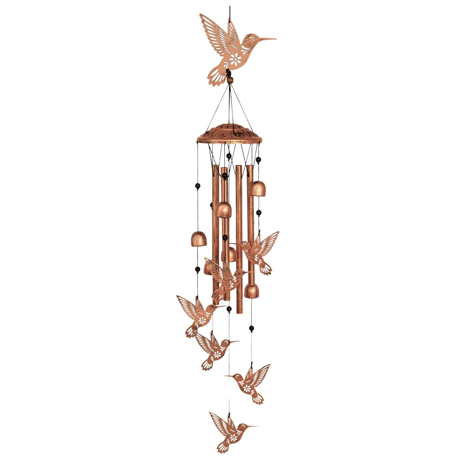 View of Hummingbird Wind Chimes for Outside Metal Wind Chime Garden Decor ...