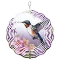 thumbnail image 1 of Hummingbird Wind Spinner Metal Outdoor Decor Nature Garden Art Vibrant Multicolor, 1 of 5