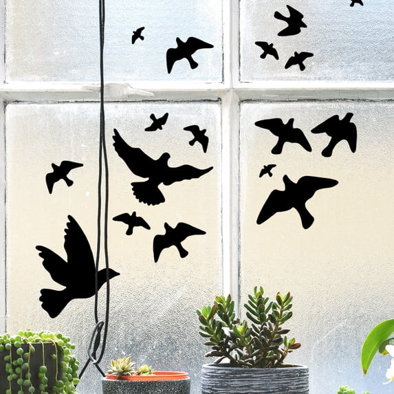Hummingbird Window Clings, Anti-Collision Window Decoration Decals, Static Stickers Decor for Glass Windows and Doors - Non-Adhesive Cling to Alert Birds