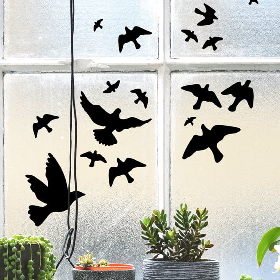 Hummingbird Window Clings, Anti-Collision Window Decoration Decals, Static Stickers Decor for Glass Windows and Doors - Non-Adhesive Cling to Alert Birds