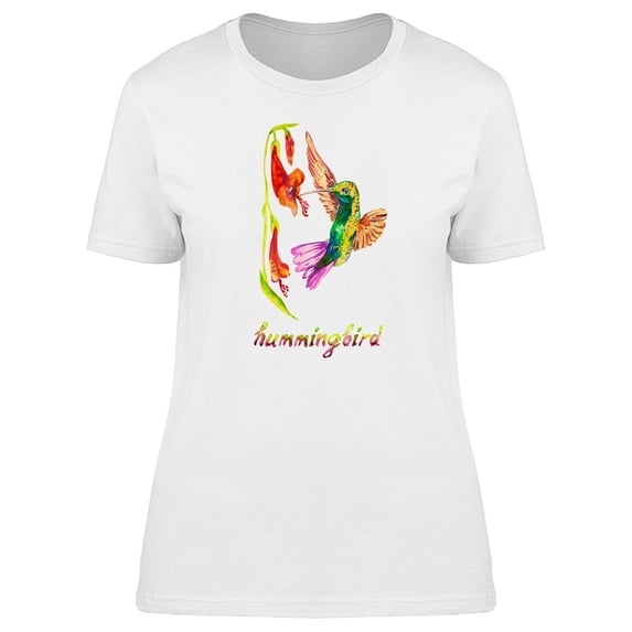 Hummingbird With Cool Plants Tee Women's -Image by Shutterstock