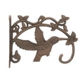 thumbnail image 1 of Hummingbird and Climbing Leaf Design Plant Holder Hook Wall Mount Cast Iron, 1 of 1