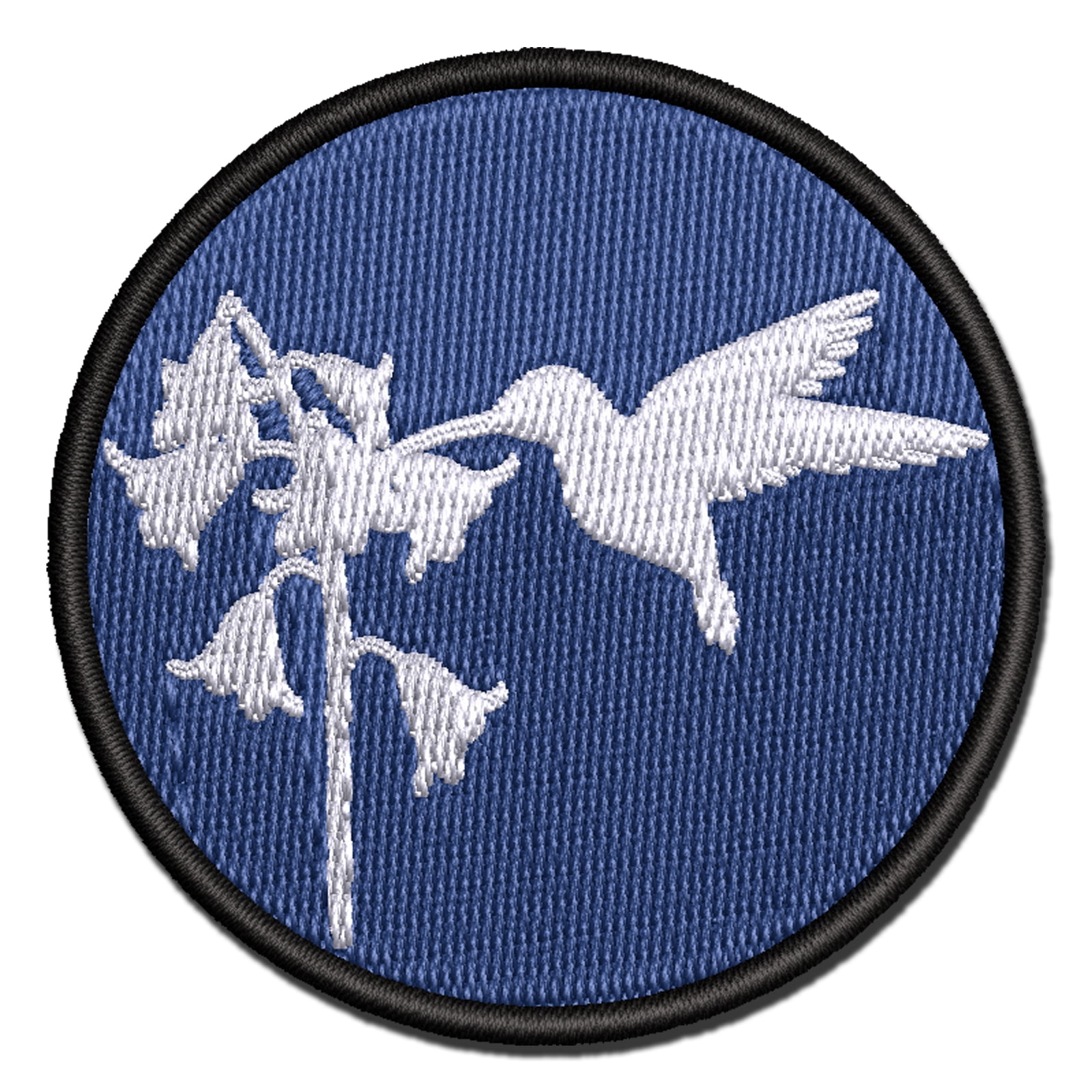 Hummingbird and Flower Applique Multi-Color Embroidered Iron-On Patch ...