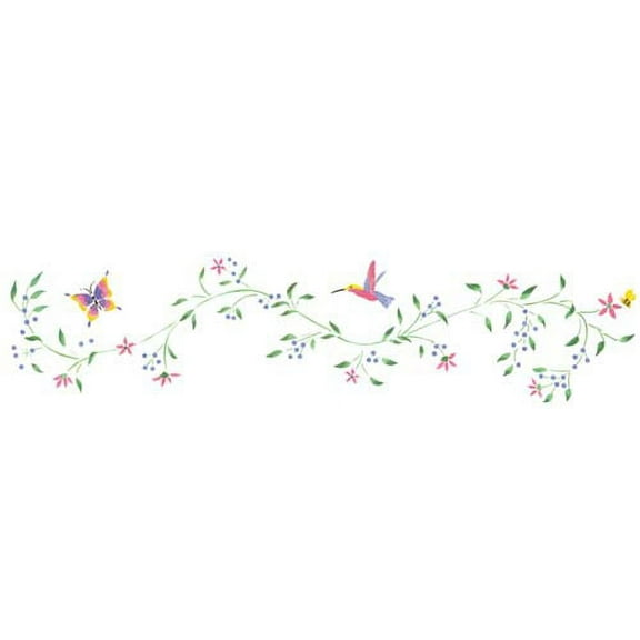Hummingbird and Vine Wall Stencil SKU #2821 by Designer Stencils