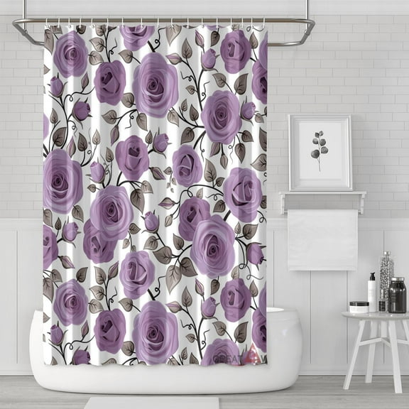 Hummingbird and Wildflower Shower Curtain 72x72 Inches, Quick-Dry Polyester, Bright Country Garden Look