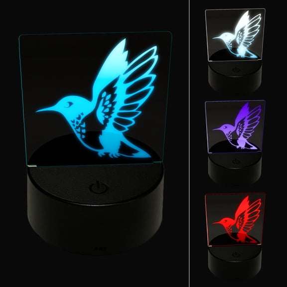 Hummingbird in Flight LED Night Light Sign 3D Illusion Desk Nightstand Lamp