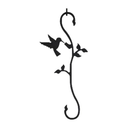 Hummingbird w-Flower S-Hook - Black