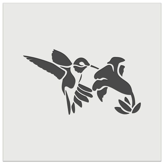 Hummingbird with Flower DIY Cookie Wall Craft Stencil - 7.0 Inch