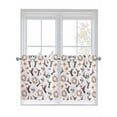 thumbnail image 1 of Hummingbirds 2 Panel Kitchen Curtains for Small Windows, Spring Watercolor Flowers Leaf Plant Bathroom Tier Curtain, Short Window Treatment for Bedroom/Living Room 55"x36", 1 of 6