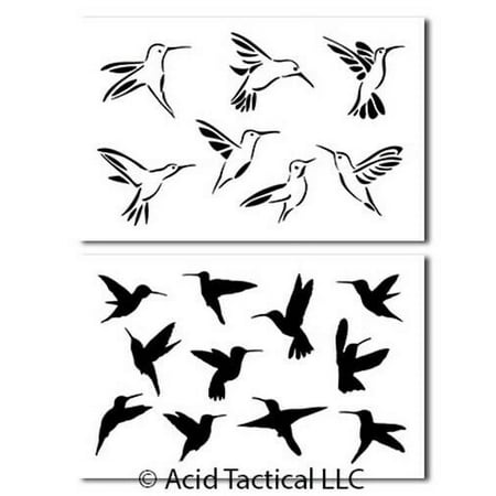 Hummingbirds Airbrush Stencils Craft Spray Painting Large 14" 2 PACK