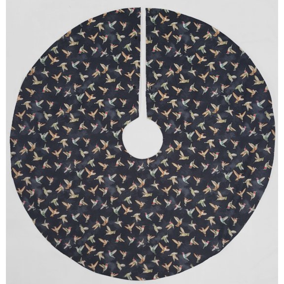 Hummingbirds Christmas Tree Skirt By Penny's Needful Things (Black) (Round)