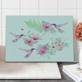 thumbnail image 1 of Hummingbirds Cutting Board, Tropical Summer Flying Avian Animal Theme Wild Nature Theme, Decorative Tempered Glass Cutting and Serving Board, Large Size, Pale Green and Pale Pink, by Ambesonne, 1 of 5