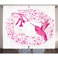 thumbnail image 1 of Ambesonne Animal Curtains 2 Panel Set, Hummingbird Flower Dots, 108" x 84", Pink Fuchsia, 1 of 3