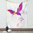 thumbnail image 1 of Hummingbirds Decorations Wall Hanging Tapestry, colorful feather Hummingbird curvy tail ornament stylized artistic design, Bedroom Living Room Dorm Accessories, 60 X 80 Inches, by Ambesonne, 1 of 5