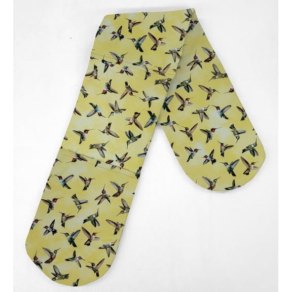 Hummingbirds Double Oven Mitt by Penny's Needful Things (Yellow)