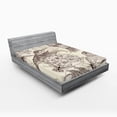 thumbnail image 1 of Hummingbirds Fitted Sheet, Birds and Flowers Monochromic Classical Design Nostalgia Ornate, Decorative Soft Bedding All-round Elastic Pocket, Queen Size, Cream Beige Brown, by Ambesonne, 1 of 3