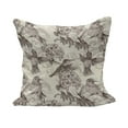 thumbnail image 1 of Hummingbirds Fluffy Throw Pillow Cushion Cover, Birds and Flowers Monochromic Classical Design Nostalgia Ornate, Decorative Square Accent Pillow Case, 28" x 28", Cream Beige Brown, by Ambesonne, 1 of 5