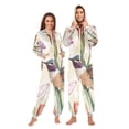 thumbnail image 1 of Hummingbirds Irises Adult Onesie Pajamas Slim Fit Christmas One Piece Suit Pjs for Women and Men Hooded Zipper, 1 of 7