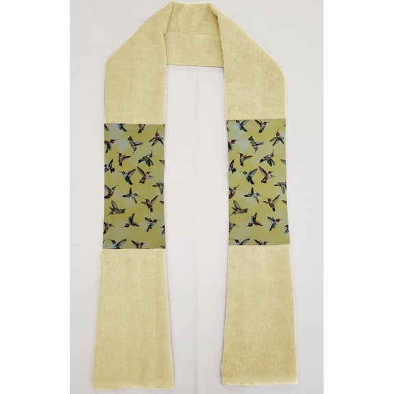 Hummingbirds Kitchen Towel Boa / Scarf by Penny's Needful Things (Towel Color: Yellow) (Yellow)
