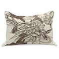 thumbnail image 1 of Hummingbirds Knitted Quilt Pillowcover, Pattern with Birds and Flowers Classic Style Ornamental Design Floral Print, Standard King Size Pillow Cover for Bedroom, 30" x 20", Ivory Brown, by Ambesonne, 1 of 2
