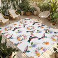 thumbnail image 1 of Hummingbirds Outdoor Rug for Patio/Deck/Porch, Non-Slip Large Area Rug 3 x 5 Ft, Spring Watercolor Flowers Leaf Plant Indoor Outdoor Rugs Washable Area Rugs, Reversible Camping Rug Carpet Runner, 1 of 8