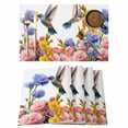 thumbnail image 1 of Hummingbirds Placemats Set of 4, Spring Summer Watercolor Flowers Plant Placemats for Dining Table, Place Mats for Kitchen Tabletop, Waterproof Wipeable Dining Table Mats Set, 1 of 9